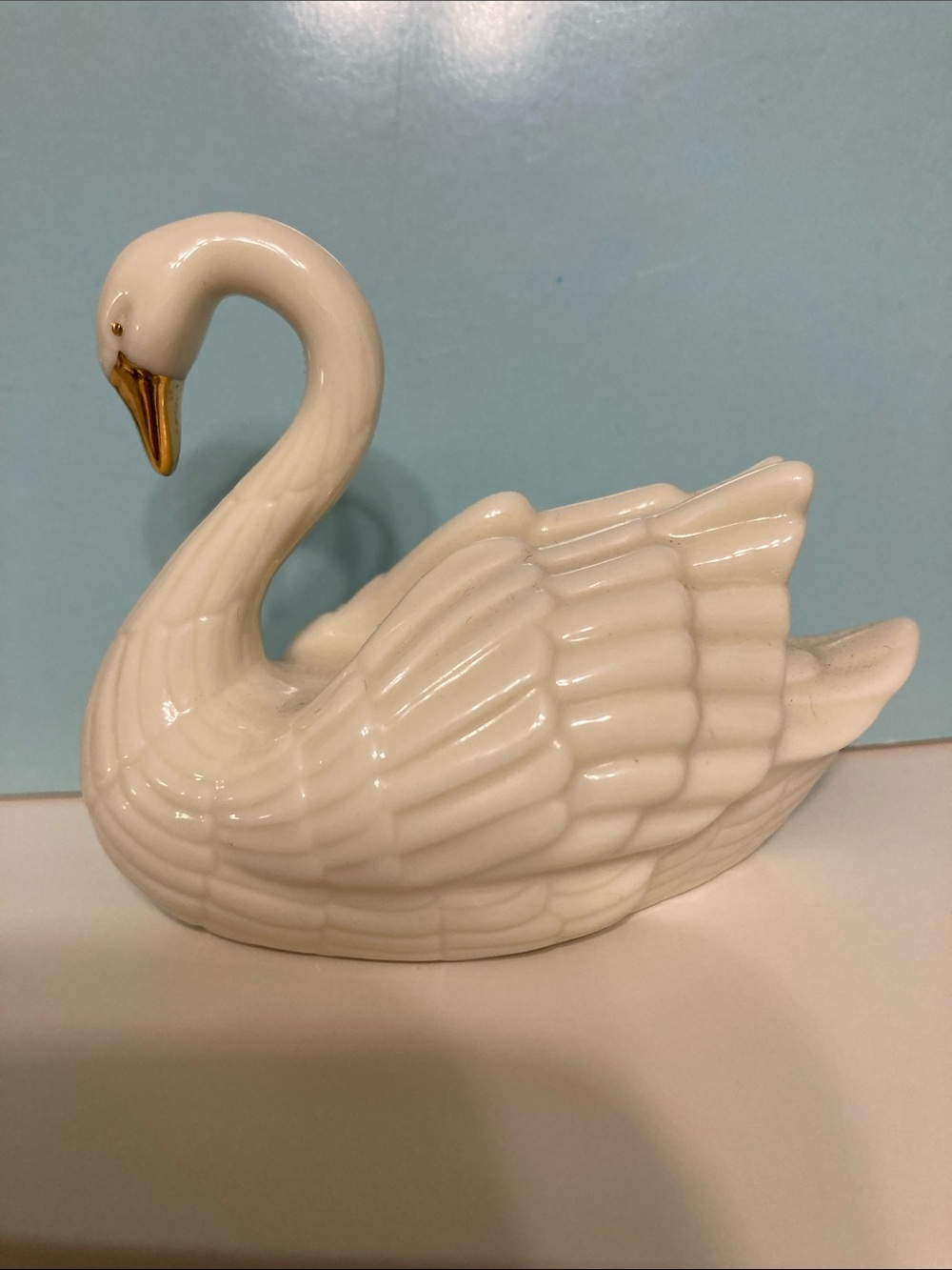 Lenox Cream Porcelain Swan with Gold Beak Accent